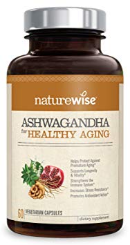 NatureWise Ashwagandha for Healthy Aging – KSM 66 Ashwagandha Organic Extract   Anti-Aging Superblend to Boost Stress Resistance & Immunity for Lasting Health, Energy & Longevity, 60 Capsules