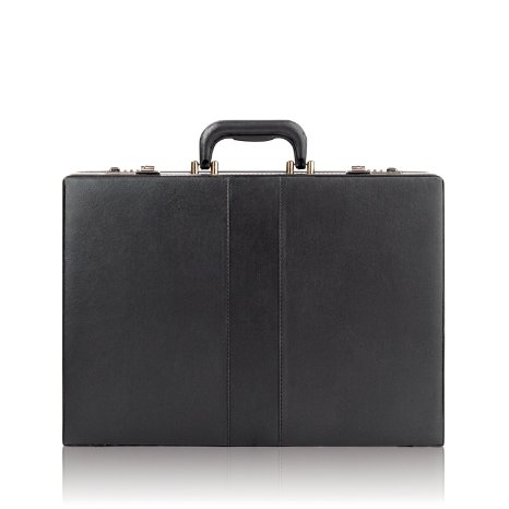Solo Premium Leather-like Attaché, Hard-sided with Combination Locks, Black, K85
