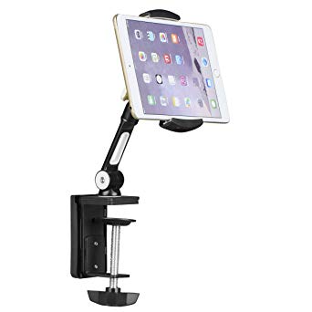 suptek Aluminum Tablet Desk Mount 360° Flexible Cell Phone Holder Stand for iPad, iPhone, Samsung, Asus and More 4.7-11 inch Devices, Good for Bed, Kitchen, Office (YF108B)