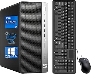 HP EliteDesk 800 G3 Mini Tower Business Desktop Computer, Intel Core i7-6700 3.4GHz Up to 4.0GHz, 16GB RAM, 256GB SSD, Keyboard & Mouse, WiFi, Bluetooth, Windows 10 Pro (Renewed)