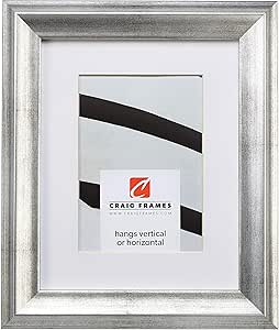 Craig Frames Verandah 203, 20 x 20 Inch Antique Silver Picture Frame Matted to Display a 16 x 16 Inch Photo