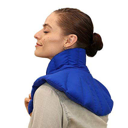 My Heating Pad- Neck & Body Plus - Microwavable Neck Wrap - Reusable Hot Therapy Pack for Tense Neck, Shoulder Muscles, Anxiety & Stress Relief (Blue Plus)