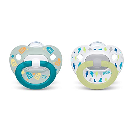 NUK Glow-in-the-Dark Orthodontic Pacifiers, Colors may vary