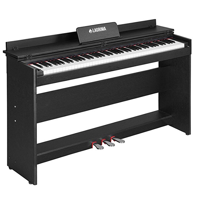 LAGRIMA 88 Key Digital Grand Piano Console Keyboard Piano for Beginner (black)