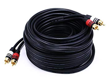 Monoprice 102867 35-Feet Premium 2 RCA Plug to 2 RCA Plug 22AWG Cable - Black