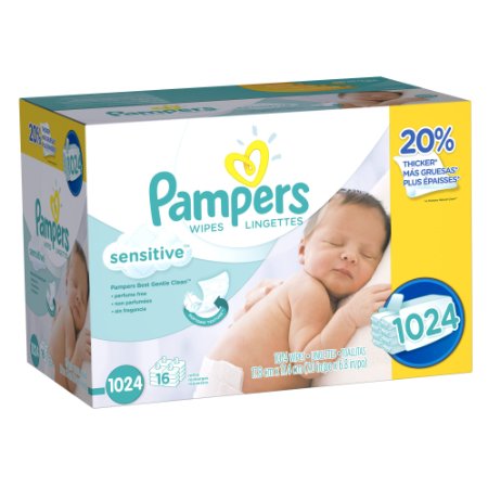 Pampers Baby Wipes, Sensitive, 1024 Count