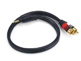 Monoprice 105596 15-Feet Premium Stereo Male to 2RCA Male 22AWG Cable - Black