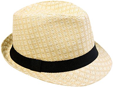 D Diana Dickson Men/Women's Summer 2 Tone Colored Straw Fedora Hat