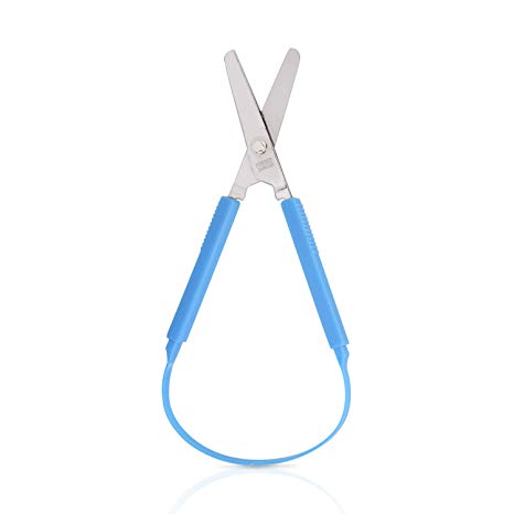 1-Pack Loop Scissors for Kids - Easy Grip, Easy Opening, Adapted Scissors for Special Needs, Safety Blade, Round Tip, Recommended by Hundreds of Occupational Therapists [2019 UPGRADED]