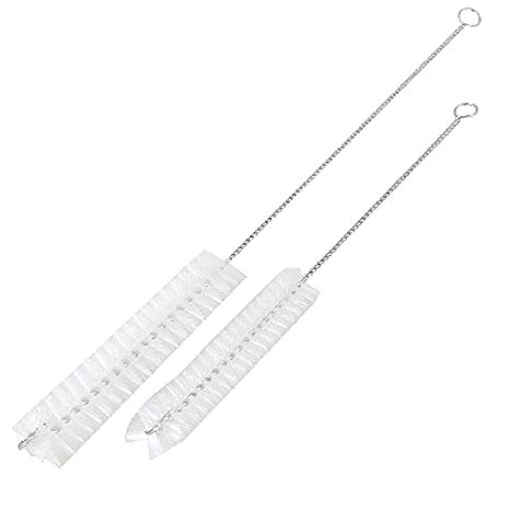 TOOGOO(R) 2 x Water Pump Tube Cleaning White Bristle Brush for Aquarium Tank