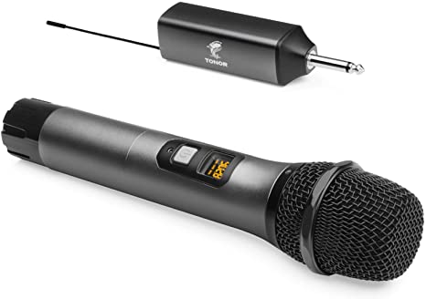 Wireless Microphone, TONOR UHF Metal Cordless Handheld Mic System with Rechargeable Receiver, for Karaoke, Singing, Party, Wedding, DJ, Speech, 200ft (TW-620)