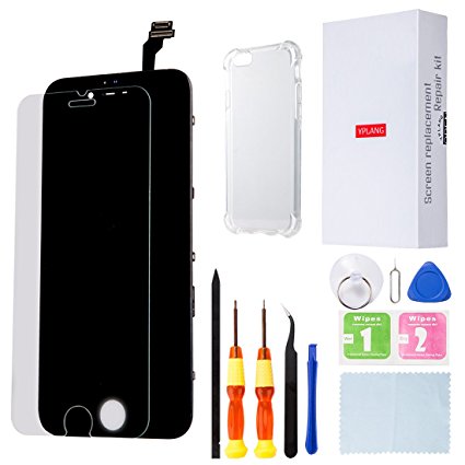 YPLANG LCD Touch Screen Replacement Digitizer with Full Set Repair Tools Kit for iPhone 6 (NOT FOR IPHONE 6S) - Black