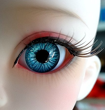 1 Pair Handmade Acrylic Blue White Texture Half Ball Eyes for BJD Dollfie SD Doll