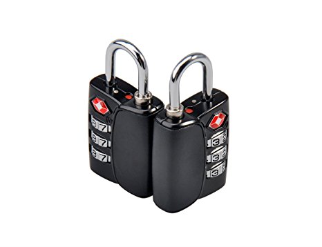 OnePlus TSA Approved Luggage Lock 3 Digit Combination Travel Locks With Search Alert Suitcase Backpack Baggage Padlock (2 Pack,Black) ¡­