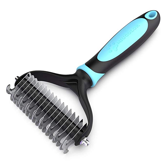 MIU COLOR Pet Grooming Tool, Pet Dematting Comb Grooming Undercoat Rake for Cats, Dogs, Effective Knots Removing