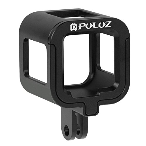 PULUZ Housing Case Shell CNC Aluminum Alloy Protective Cage with Insurance Frame for GoPro HERO5 Session HERO4 Session(Black)