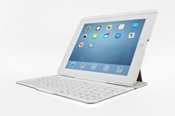 Bluefinger ultraKee Pro the Ultra-thin Wireless Bluetooth Keyboard with Brightness and Color Adjustable Backlight for iPad 2/3/4 Generation - White