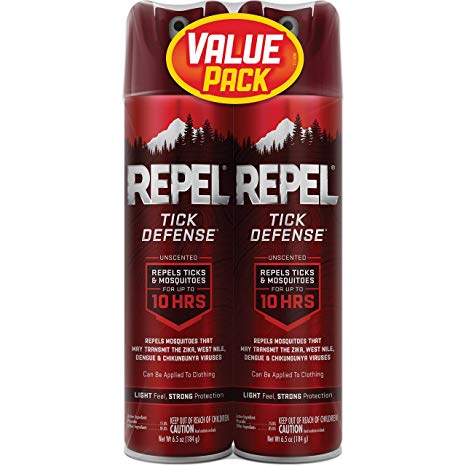 REPEL Tick Defense Unscented Aerosol Spray (Case Pack of 2)