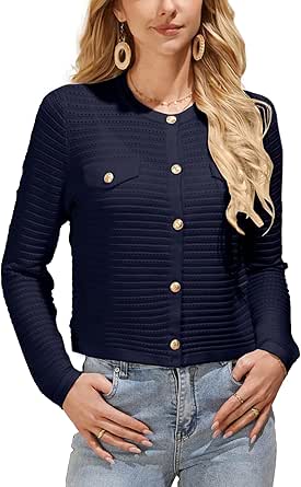 GRACE KARIN Women's Cardigans 2024 Open Front Button Down Knit Sweater Lightweight Lady Outerwear