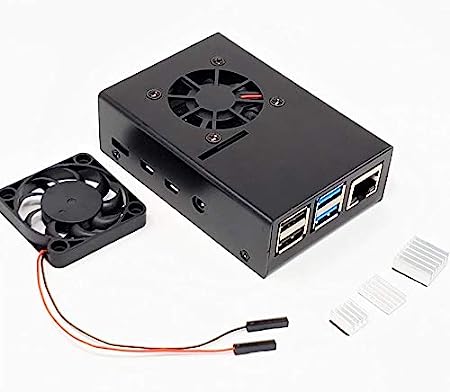 MICRO CONNECTORS, Inc. Aluminum Raspberry Pi 4 Model B Case with Fan, Black (RAS-PCS14-BK)