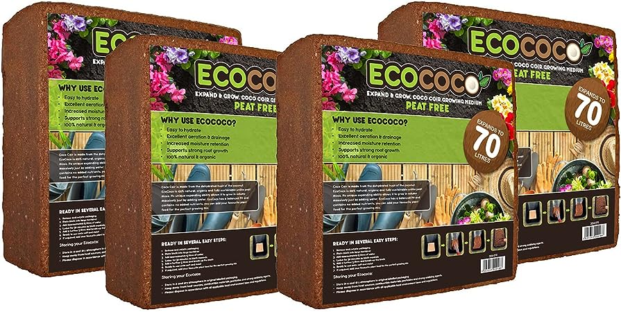 Gardman 4 x 70L packs of Peat Free Coconut Coir Compost