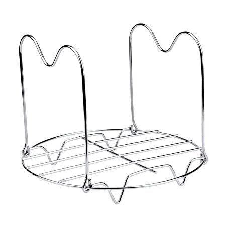 Dreampark Steamer Rack Trivet with Handles for Instant Pot Accessories 6 or 8 Qt Pressure Cooker, Stainless Steel Steamer Rack Stand Metal Trivet, Long Handle for Easy Pot Removal