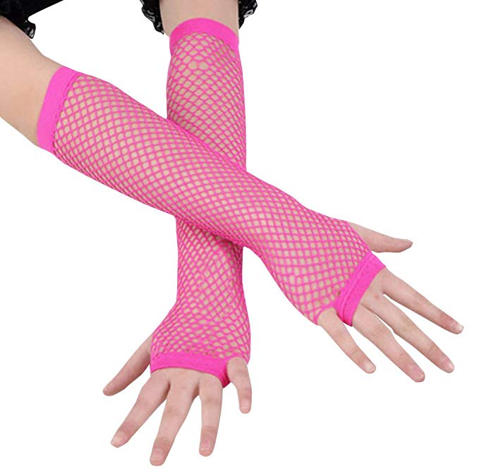 Ayliss 2 Pairs Long Short Fishnet Gloves 4 Colors Available