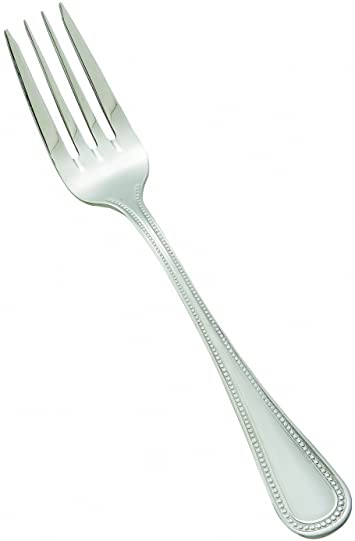 Winco 0036-06, 7-Inch Deluxe Pearl Extra Heavy 18/8 Stainless Steel Salad Fork, Classic Old Fashioned Flatware, 12/Pack