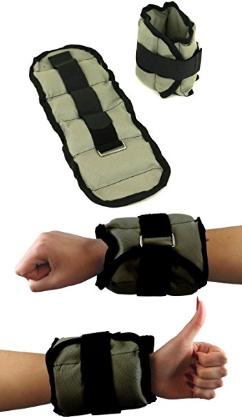 Body Rip Wrist/Ankle Weights Sand Bags - Green, 40 cm/2 x 1.5 kg
