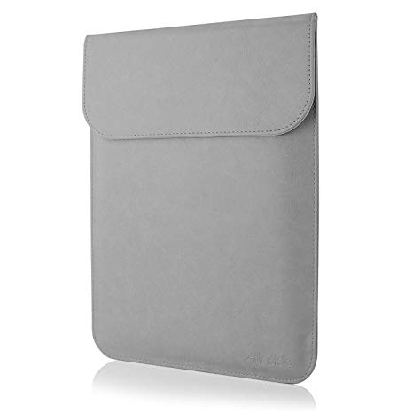 All-inside 13" Laptop Sleeve for 2018 MacBook Air 13 A1932/ MacBook Pro 13 2016 2017 2018/ Dell XPS 13, Synthetic Leather, Gray