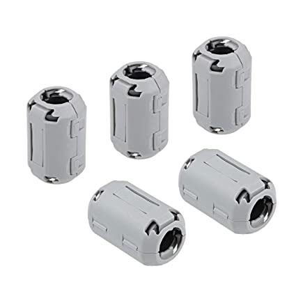 uxcell 13mm Ferrite Cores Ring Clip-On RFI EMI Noise Suppression Filter Cable Clip, Grey 5pcs