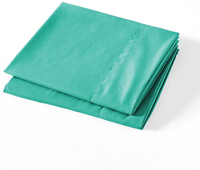 BASIC CHOICE Microfiber Pillow Cases, Set of 2 (Turquoise, Standard/Queen)