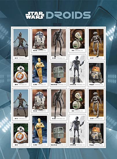 Star Wars Droids One Sheet of 20 Forever Stamps