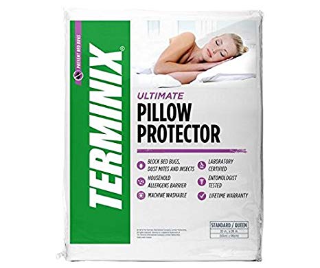 Terminix Professional-Trusted Ultimate Mattress Protector - 6-Sided Water-Resistant Zippered Encasement Blocks Bed Bugs, Dust Mites & Insects - (King Pillow Protector)