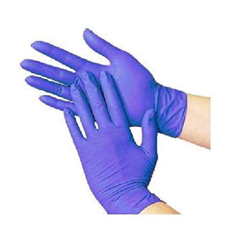 Cornett Large Nitrile Exam Gloves Box/200 - Medical Grade, Powder Free, Latex Rubber Free, Disposable, Non Sterile, Food Safe, Textured, Cool Blue Color, Convenient Dispenser. (200, Large)
