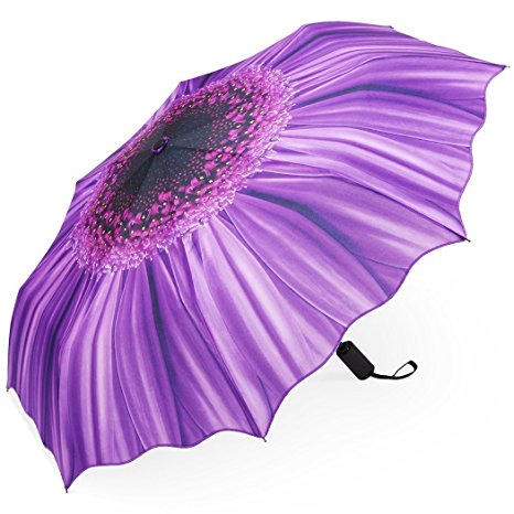 Sunflower Umbrella Manual Three Folding Windproof Opening and Closing Anti-ultraviolet Sun Umbrella
