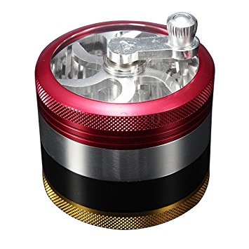 Tabocco Grinder - TOOGOO(R) Aluminum Herb Spice Tobacco Grinder Crusher Muller Mill Hand Crank Pollen Screen Colorful