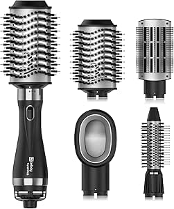 Nicebay Hair Dryer Brush Blow Dryer Brush in One, Hot Air Brush Set for Straightening/Drying/Curling, Oval Brush, Multi-Temperature Settings, Detachable Design for Women