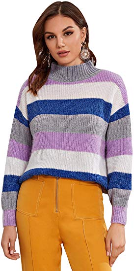 Milumia Women Crop Turtleneck Sweaters Basic Fall Winter Solid Pullover Long Sleeves