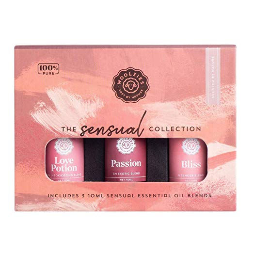 Woolzies 100% Pure & Natural Sensual Essential Oil Set X3 | Highest Quality Aromatherapy Therapeutic Grade | Love Potion, Passion, Bliss Oil | Promotes Positive Mood, Reduces Stress | Floral Perfume