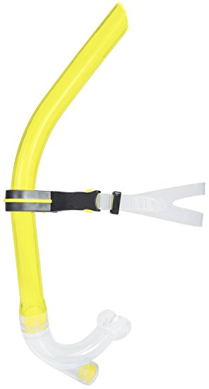 Swim Snorkel - Swimming with Adjustable Head Strap, One-Way Purge Valve & Center Mount Mouthpiece Design