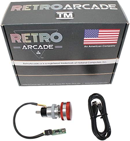 RetroArcade.us SpinTrack Arcade USB Spinner kit, Perfect for MAME and Jamma Systems (Silver)