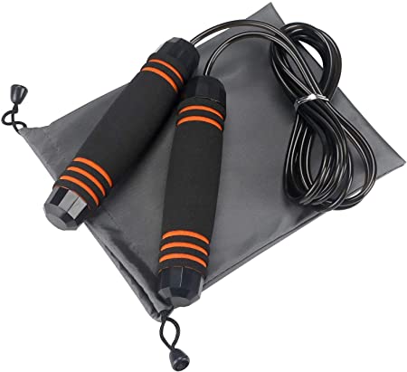 Jump Rope - Tangle Free Jump Rope with Carrying Pouch - Adjustable Jumping Rope for Men, Women, and Children,Skipping Rope Best for Speed Jumping,Crossfit Training, Boxing, and MMA Workouts