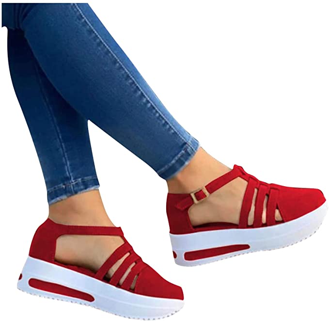KEYEE Sandals for Women Summer Casual Open Toe Flat Flip-Flop Roman Sandals Comfy Slipper Women's Sandal Walking Shoes