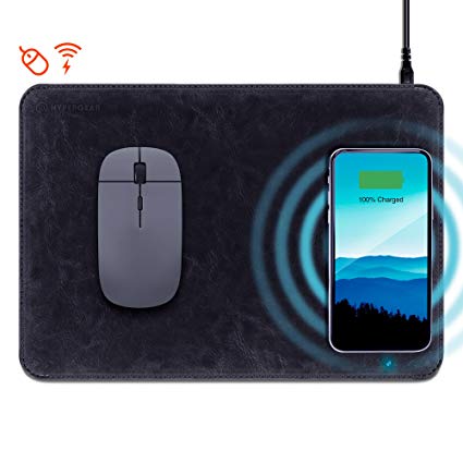 HyperGear 2-in-1 Wireless Charging Desktop Mouse Pad. Provides A Solid Surface for Your Mouse to Slide On and Doubles As A Wireless/Cable Free Charger for Your Smartphone & All Qi-Enabled Devices.