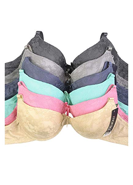 Mamia Women's Laced & Lace Trimmed Bras (Packs of 6) - Various Styles