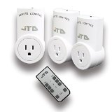 JTD  3 Pack Energy Saving Auto-programmable Wireless Remote Control Electrical Outlet Switch Outlet Plug Switch with remotes for Household Appliances Lamps Lighting and Electrical Equipment