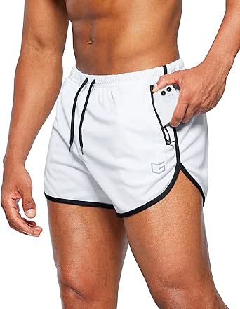 G Gradual Men's Running Shorts 3 Inch Quick Dry Gym Athletic Jogging Shorts with Zipper Pockets