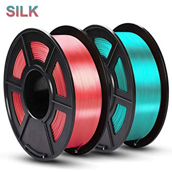 SUNLU Silk PLA Filament 1.75mm, 3D Printer Filament Silk, Silky Shiny Filament PLA for 3D Printers and Pens, 2kg(4.4Lbs)/Spool, Silk Watermelon Turquoise