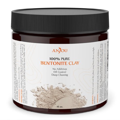 Clay Mask 16 OZ, Sodium Bentonite Clay Powder, Natural Organic Facial Mask for Oily Skin (Detox, Remove Excessive Oil, Exfoliate, Deep Pore Cleansing)